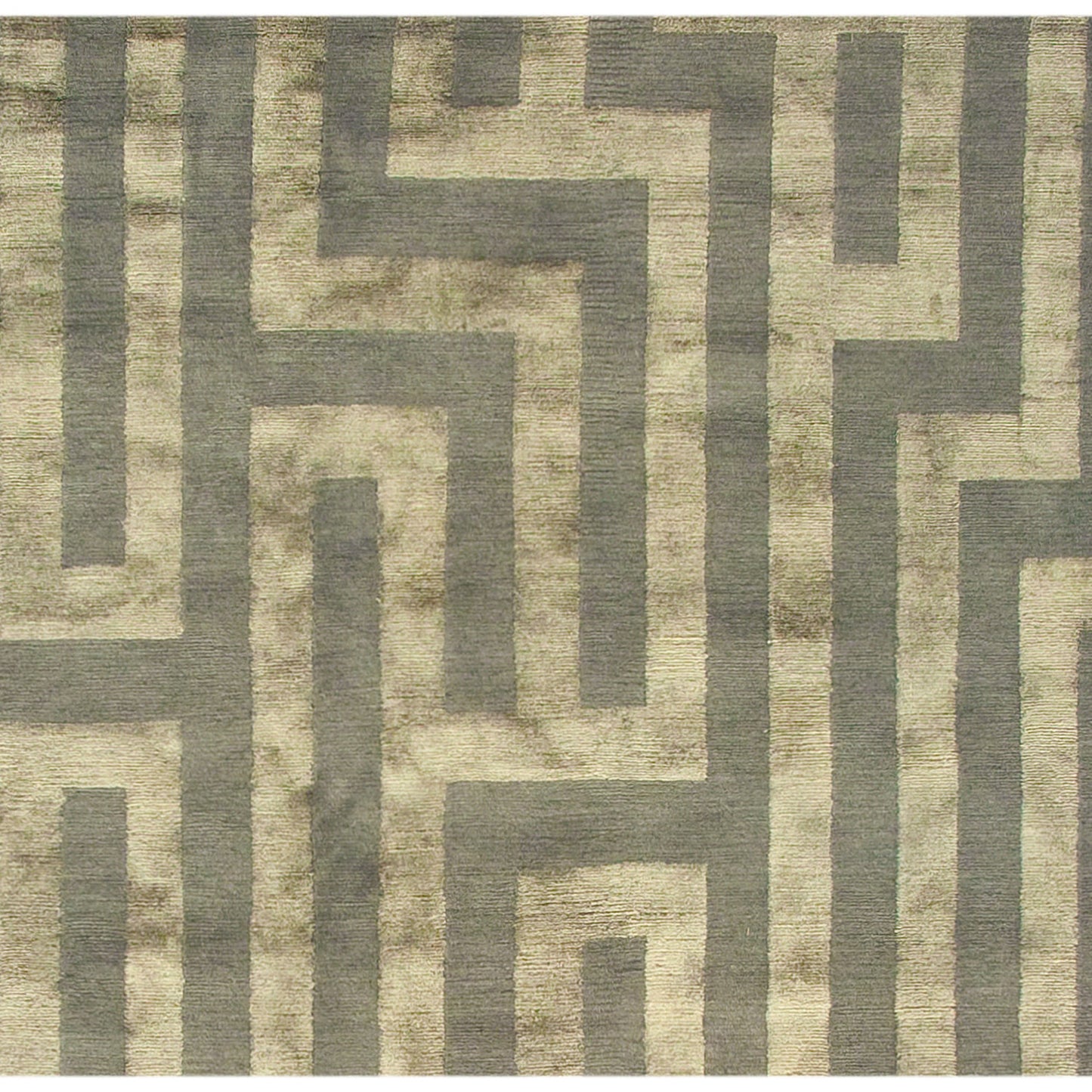 TIBETAN WOOL / SILK ADMAZ MAZE SILVER