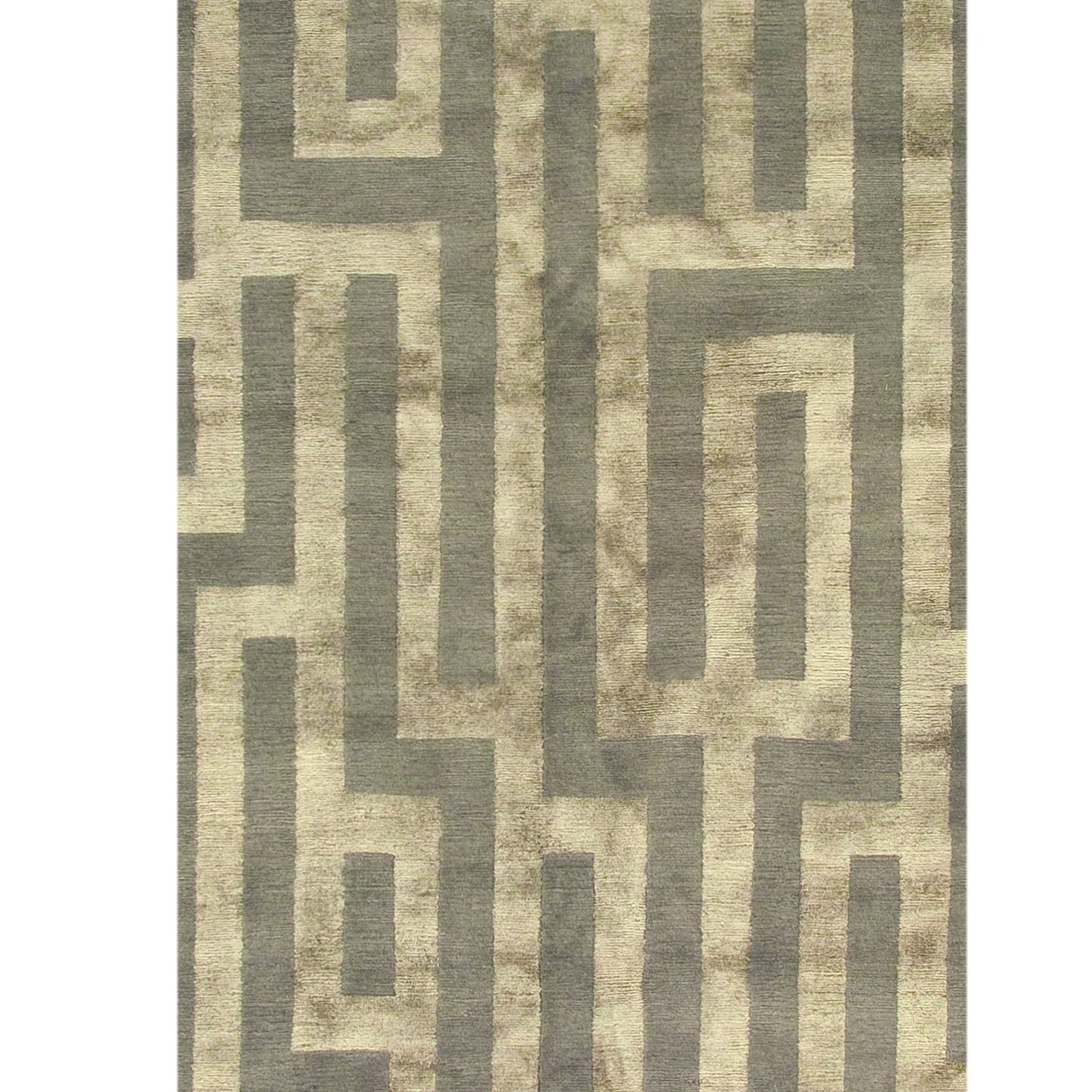 TIBETAN WOOL / SILK ADMAZ MAZE SILVER