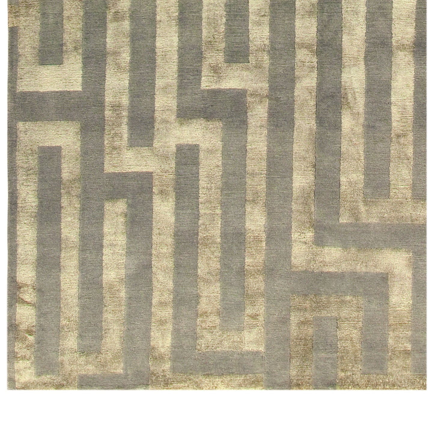 TIBETAN WOOL / SILK ADMAZ MAZE SILVER