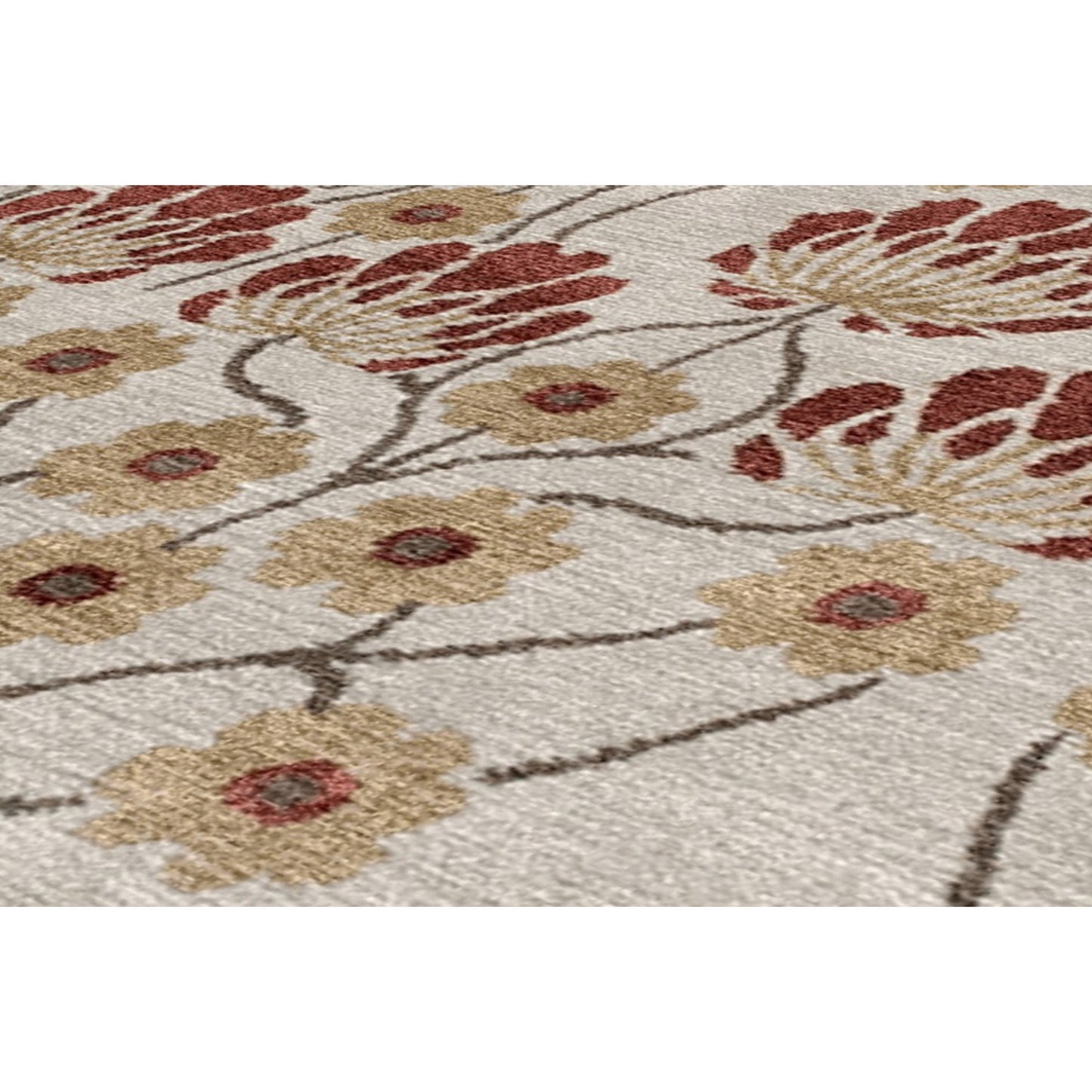 TIBETAN WOOL / SILK EMARC ARTS & CRAFTS IVORY
