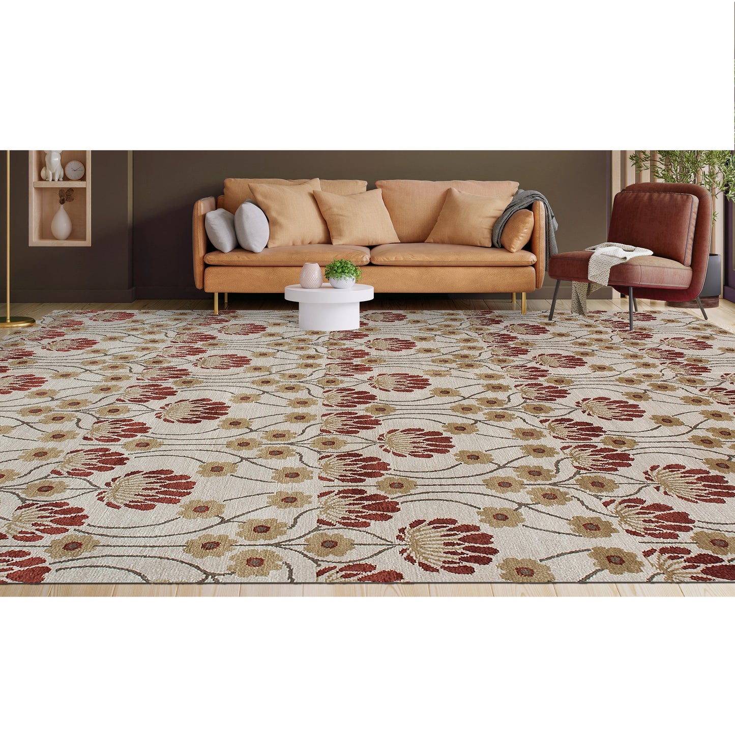 TIBETAN WOOL / SILK EMARC ARTS & CRAFTS IVORY