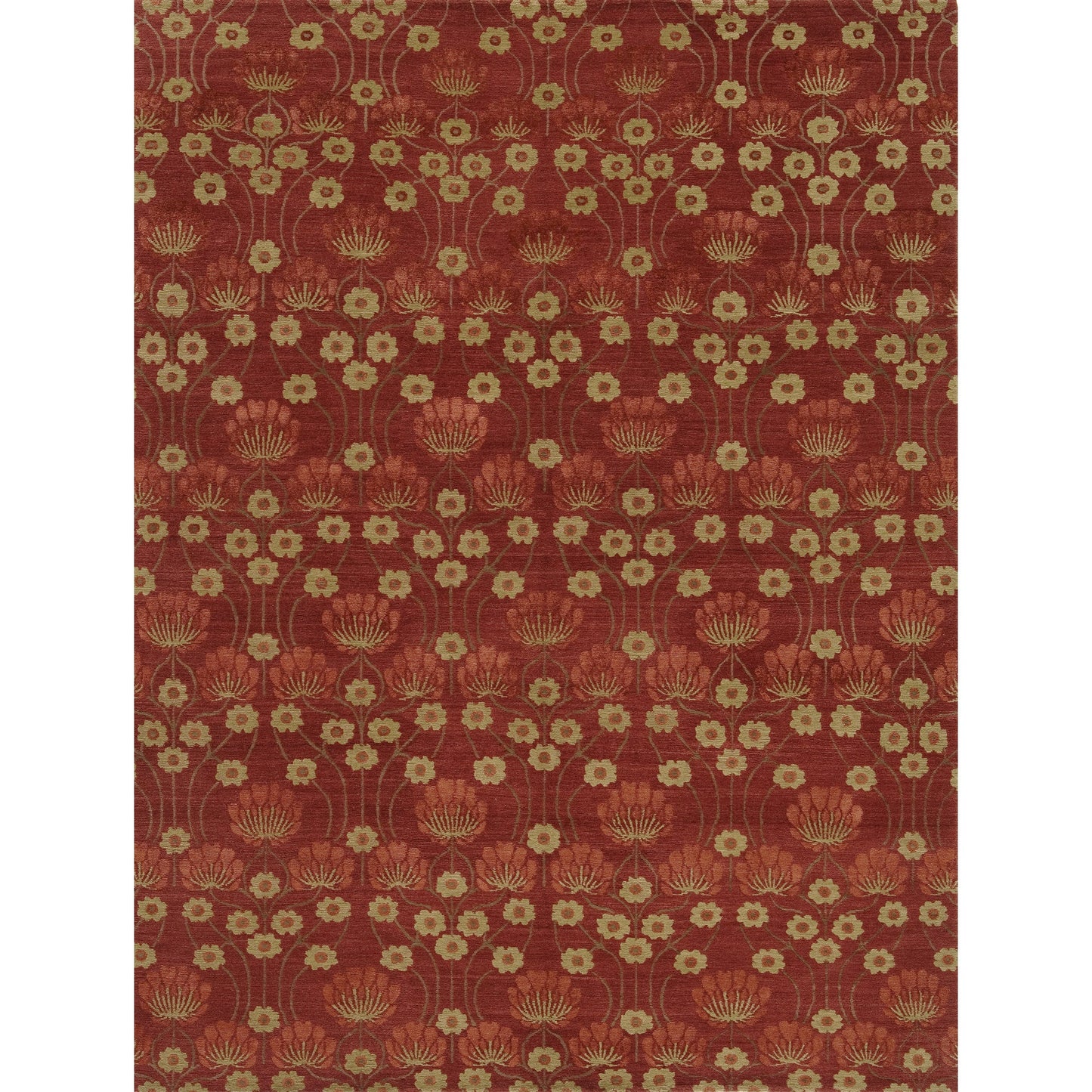 TIBETAN WOOL / SILK EMARC ARTS & CRAFTS RED