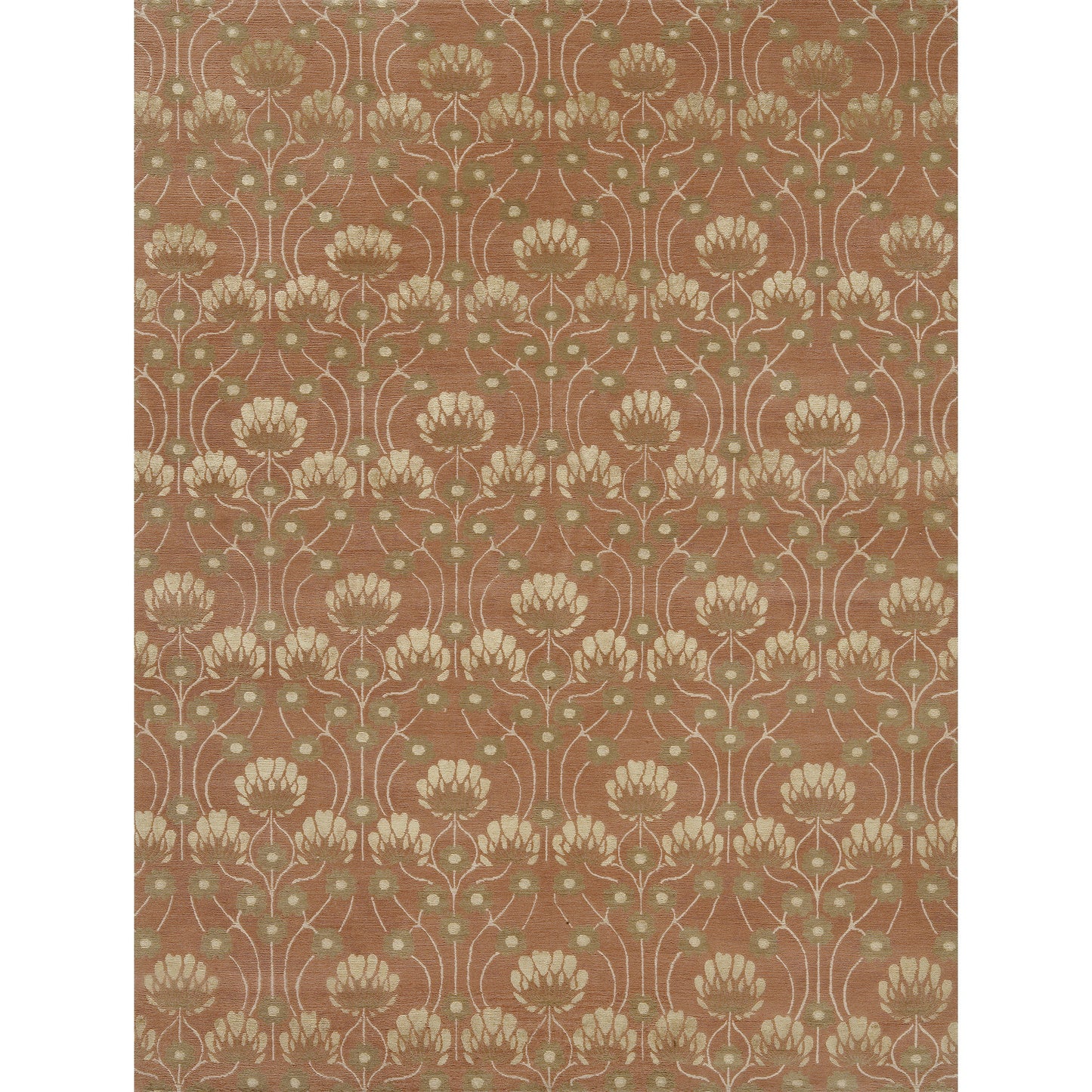 TIBETAN WOOL / SILK EMARC ARTS & CRAFTS TERRACOTA