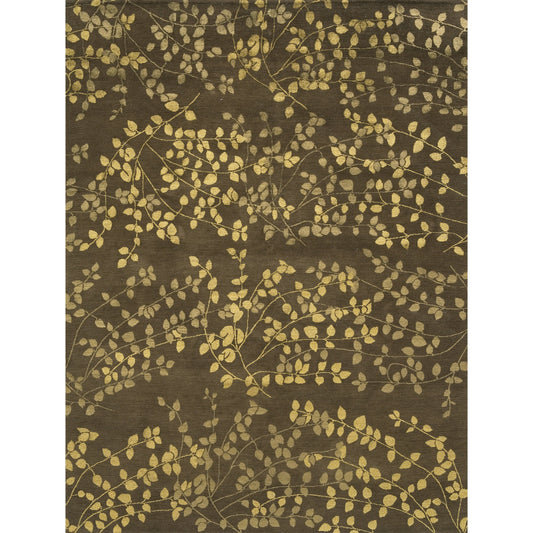 TIBETAN WOOL / SILK EMLEA LEAVES BROWN