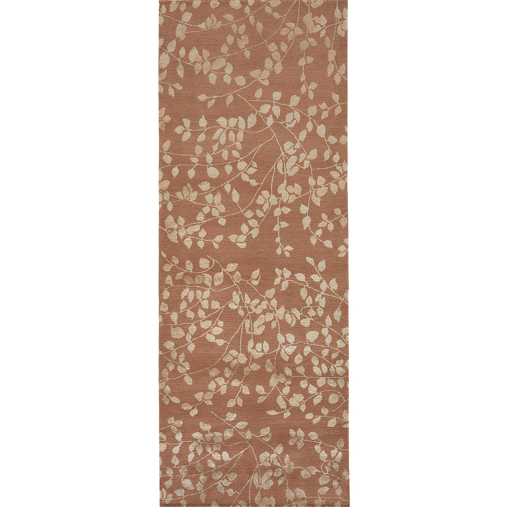 TIBETAN WOOL / SILK EMLEA LEAVES ROSE