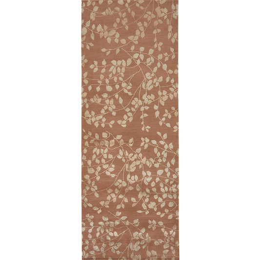 TIBETAN WOOL / SILK EMLEA LEAVES ROSE