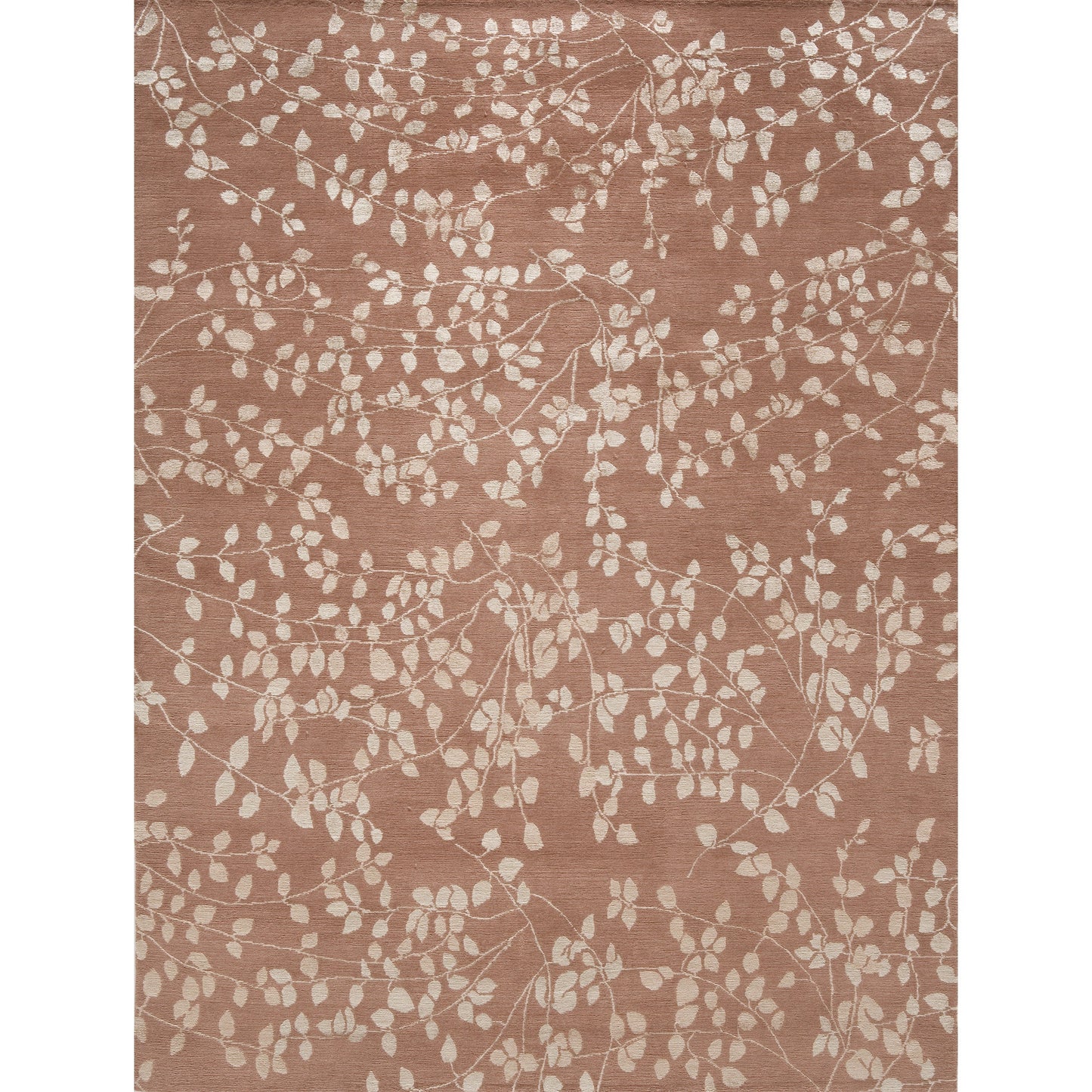 TIBETAN WOOL / SILK EMLEA LEAVES ROSE