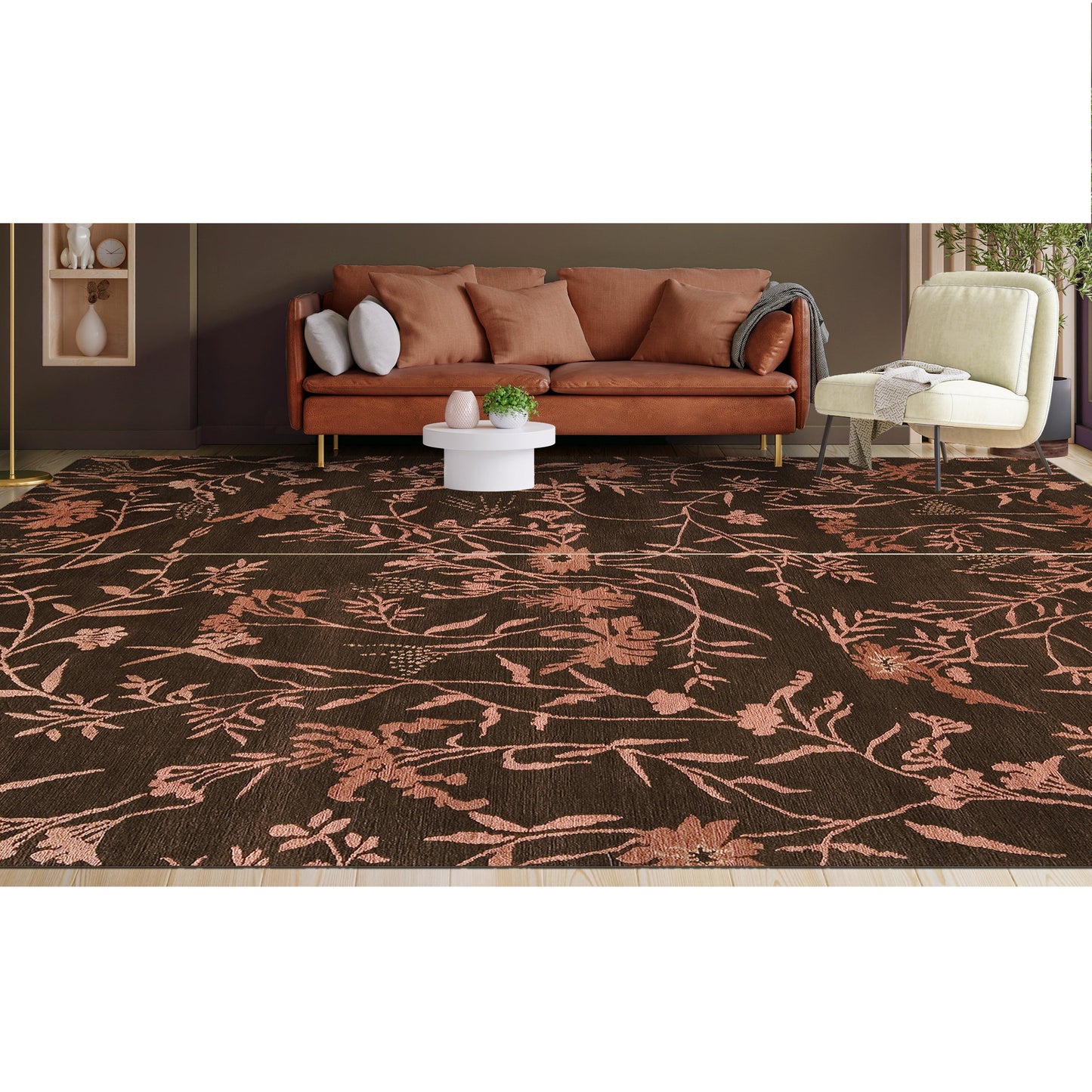 TIBETAN WOOL / SILK EMSPR SPRING BROWN / ROSE
