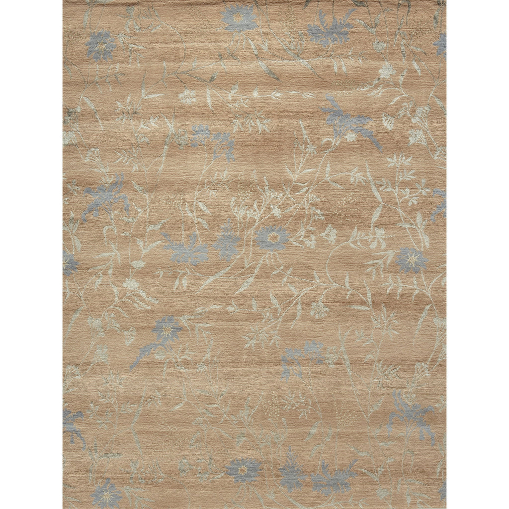 TIBETAN WOOL / SILK EMSPR SPRING CORAL / BLUE