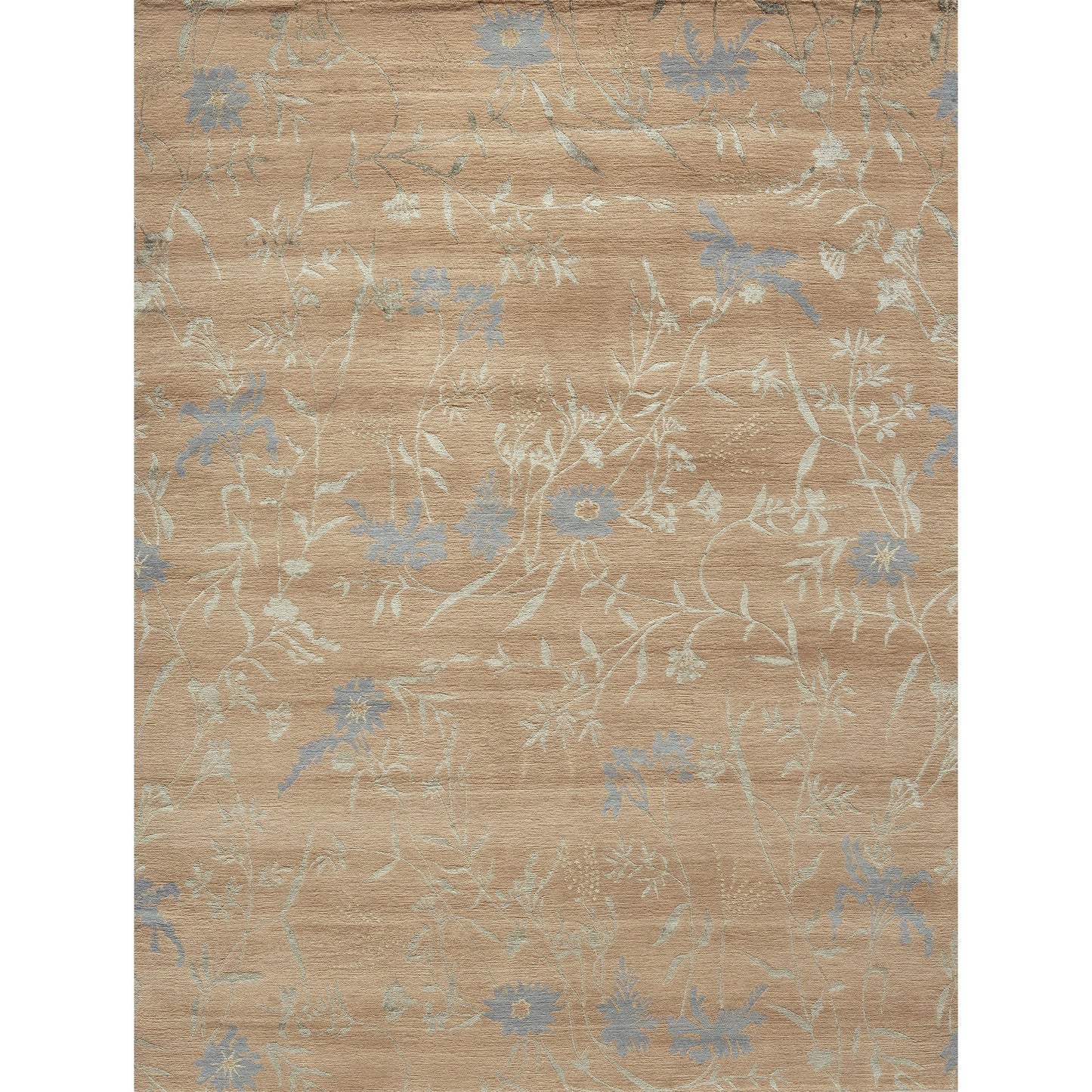 TIBETAN WOOL / SILK EMSPR SPRING CORAL / BLUE