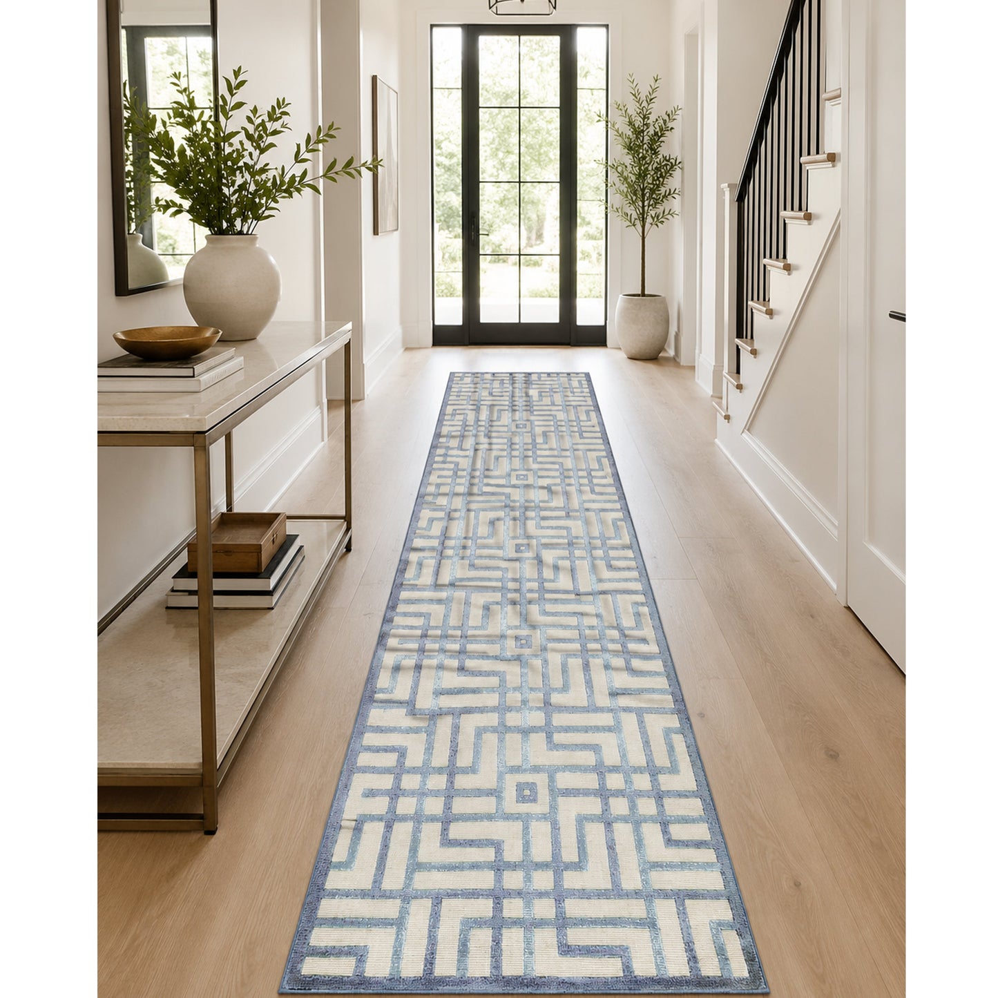 HIMALAYAN ART WINDSOM MAT3L IVORY / BLUE
