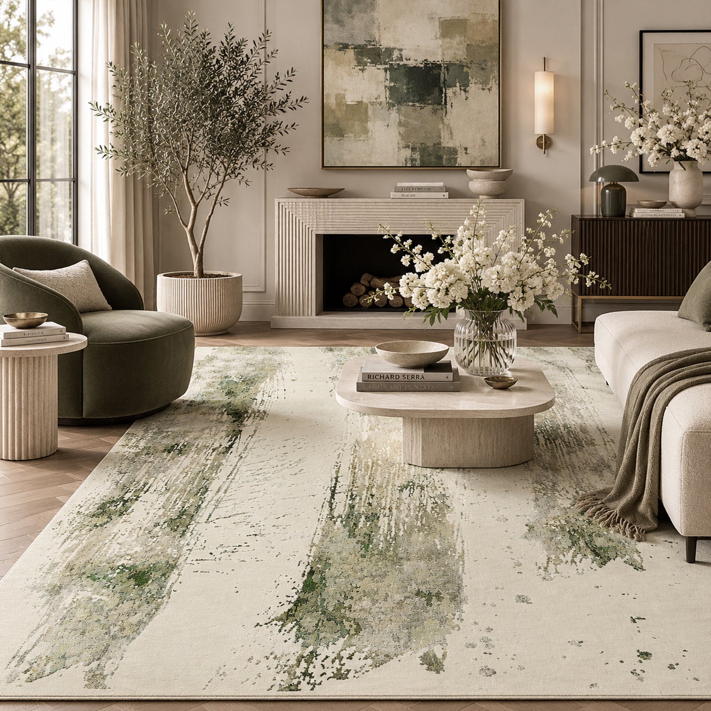 HIMALAYAN ART WINDSOM OC214 IVORY / GREEN