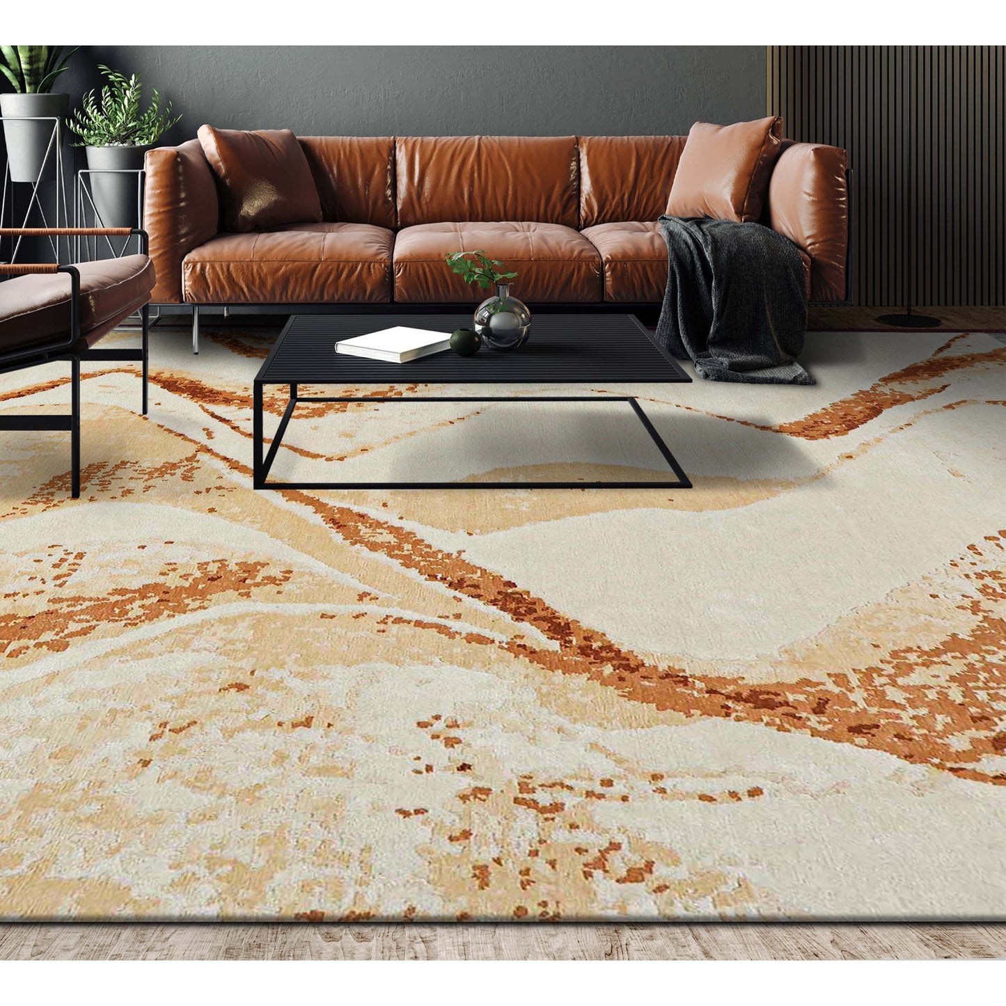 HIMALAYAN ART WINDSOM OC302 IVORY / ORANGE