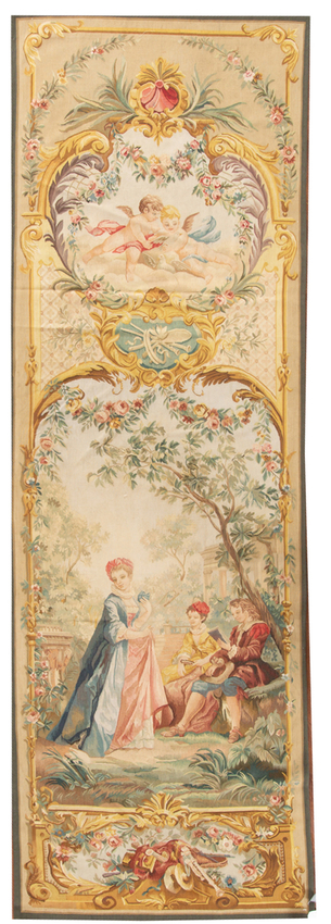 'Courtisans au Parc'  French 18th Century Style Tapestry