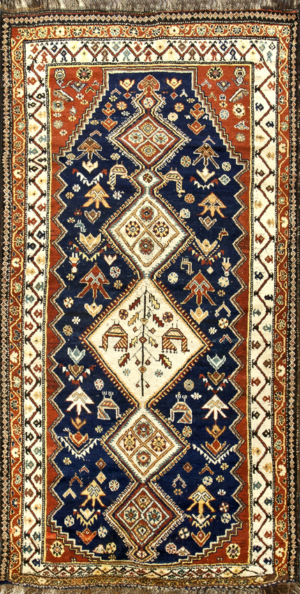 Antique Persian Qashgai Rug Circa 1900