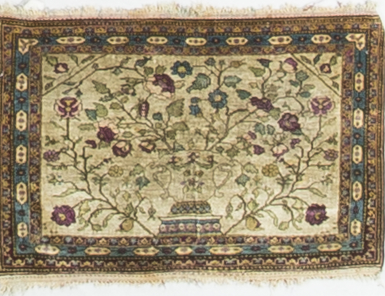 Antique Persian Silk Kashan Circa 1900