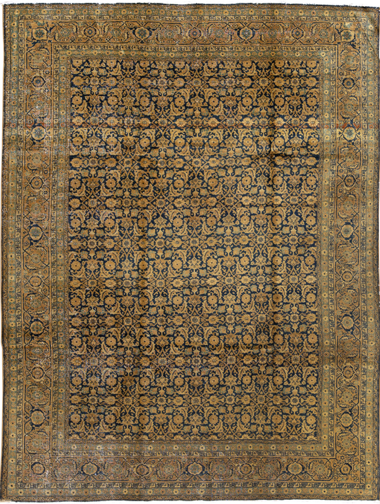 ANTIQUE PERSIAN TABRIZ CIRCA 1890 NAVY / RUST