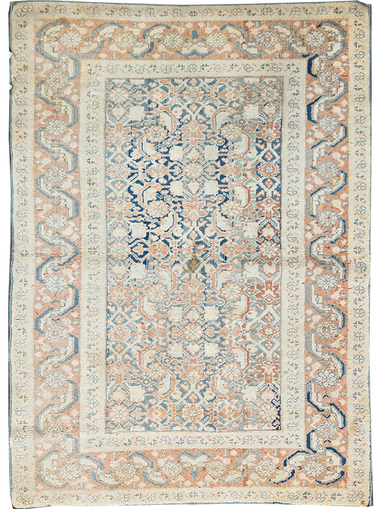 ANTIQUE AGRA AGRAC LIGHT BLUE / RUST