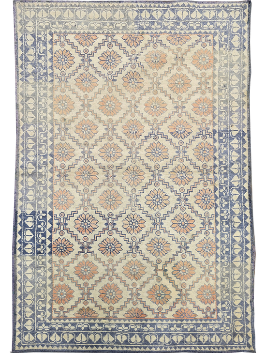 ANTIQUE AGRA AGRAC IVORY / BLUE