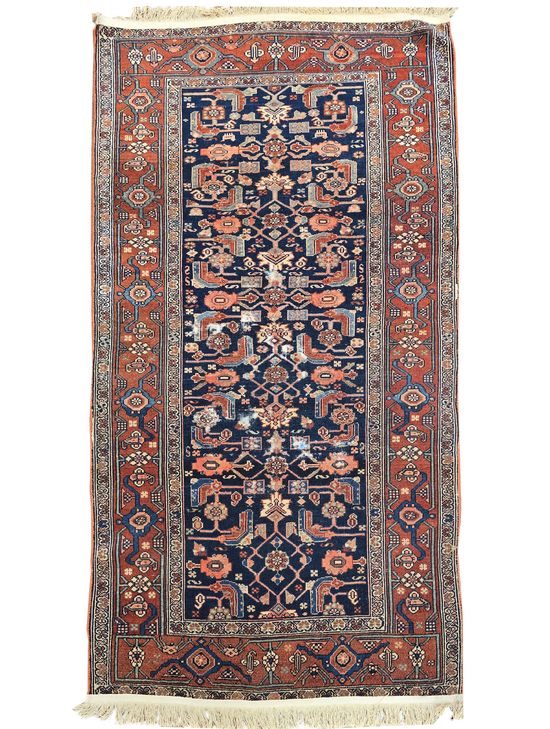 ANTIQUE PERSIAN FINE MALAYER NAVY / RED