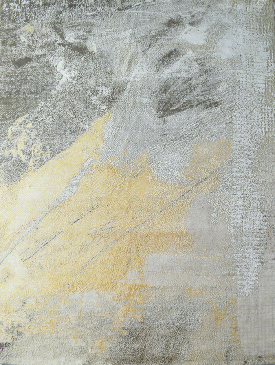 CANVAS ART WITH SILK 9296A CHARCOAL / YELLOW