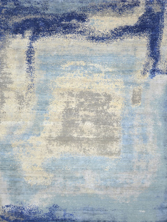 CANVAS ART WITH SILK JOR81 GREY / BLUE