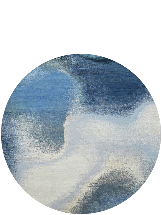 CANVAS ART WITH SILK J1051 SILVER / BLUE
