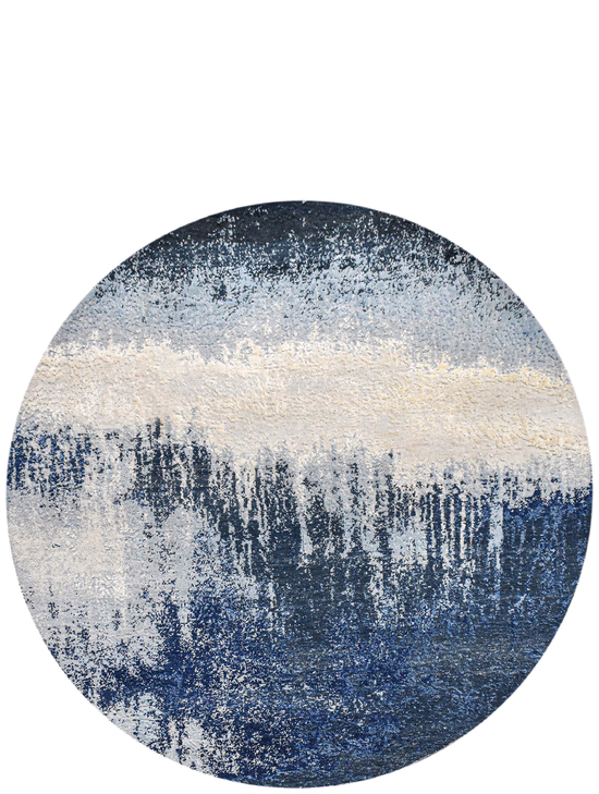 CANVAS ART WITH SILK J1056 DARK BLUE / MULTI