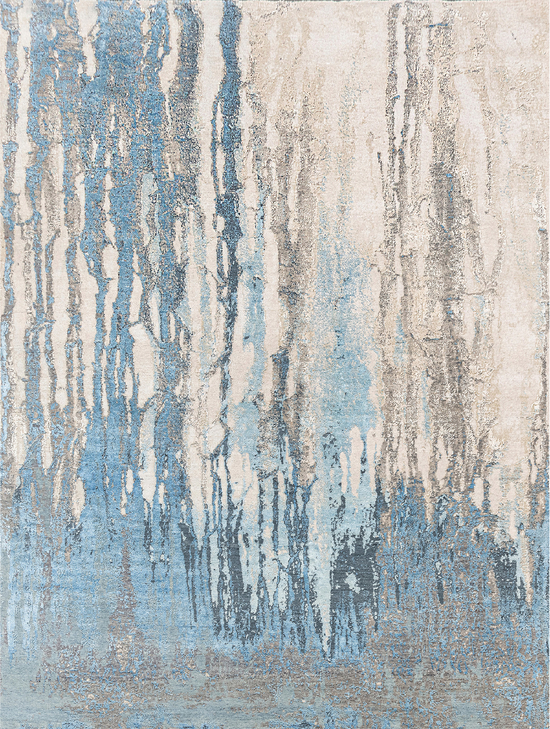 CANVAS ART WITH SILK J1058 IVORY / LIGHT GREEN