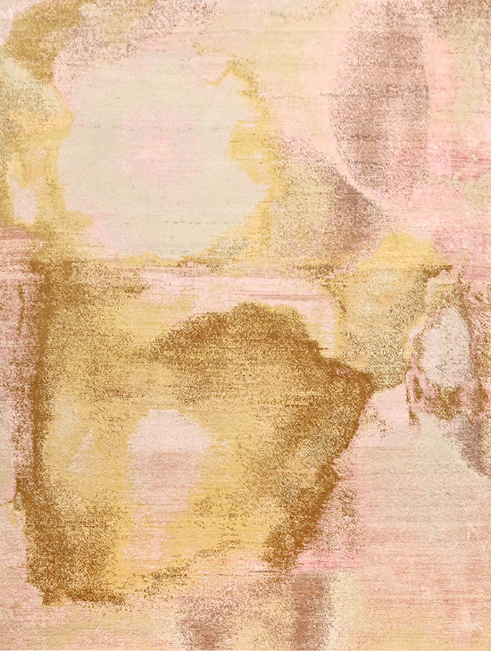 CANVAS ART WITH SILK J1066 PINK / GOLD