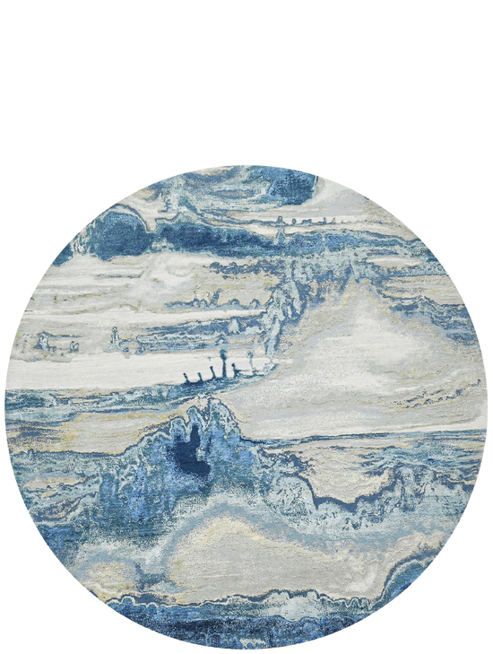 CANVAS ART WITH SILK J1071 SILVER / BLUE
