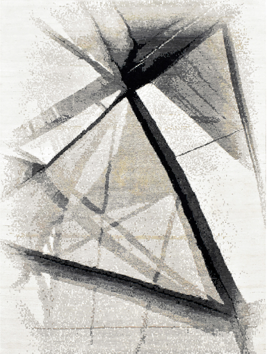 CANVAS ART WITH SILK JC700 IVORY / BLACK