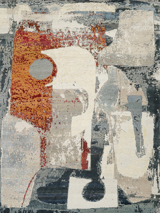 CANVAS ART WITH SILK JC737 BEIGE / RED