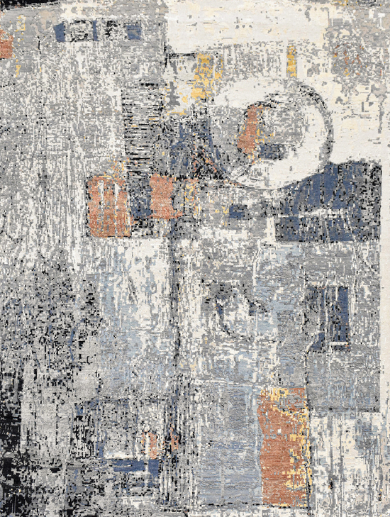 CANVAS ART WITH SILK JC741 GREY / BLACK