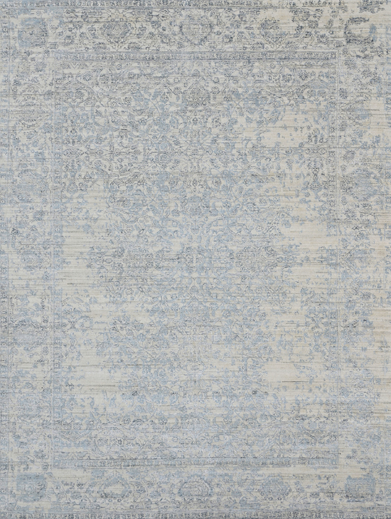 HANDLOOMED JACQUARD RK121 BLUE / WHITE