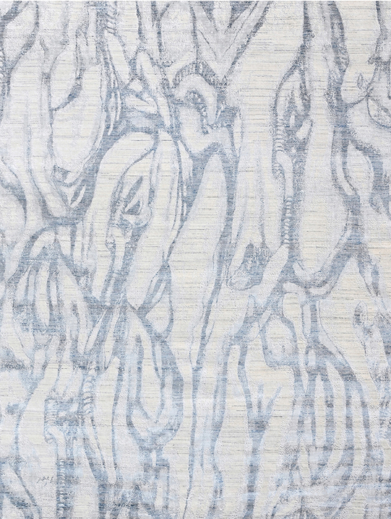 HANDLOOMED JACQUARD RK371 LIGHT BLUE / WHITE