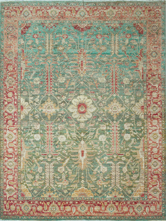 NEO VILLA ALL WOOL 5802L LIGHT GREEN / RED