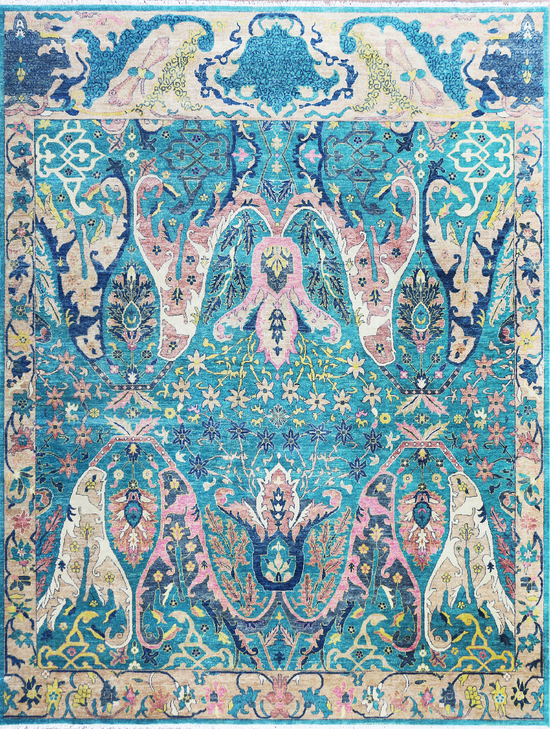 NEO VILLA ALL WOOL R4840 TURQUOISE / CAMEL