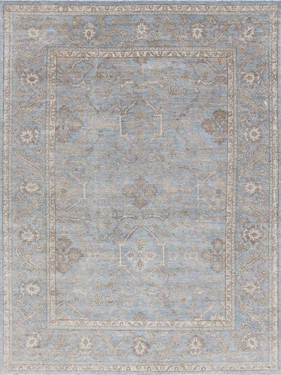 Sultanabad Collection N-319 Light Blue Light Blue