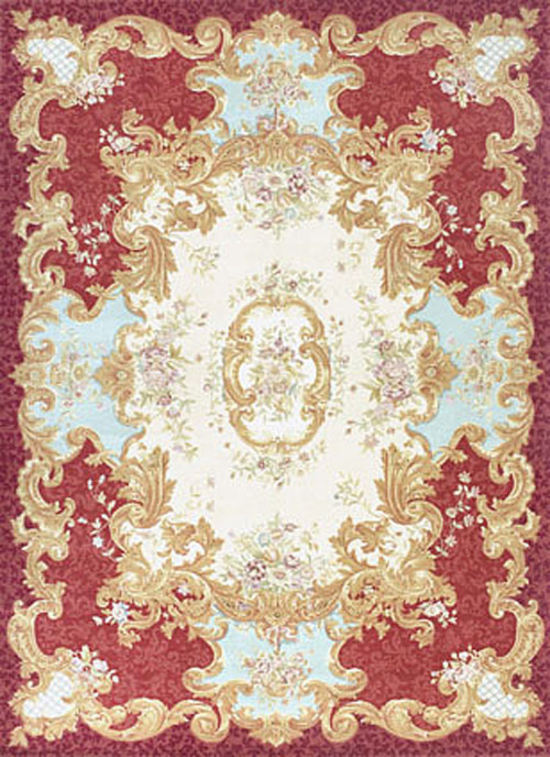 Renaissance Pile Aubusson.Ivory/Red