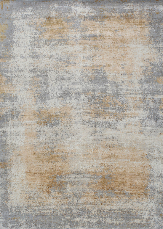 CANVAS ART WITH SILK B1945 TAUPE / RUST