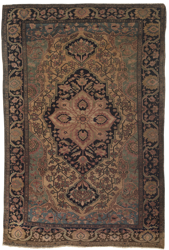 Antique Persian Farahan Sarouk Rug Circa 1880.