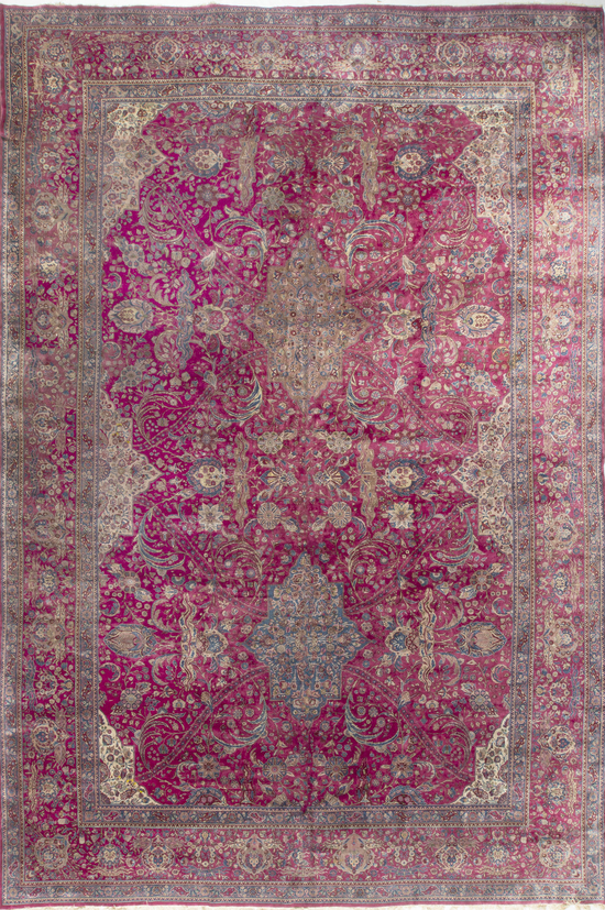 Antique Persian Kashan Rug Circa 1890
