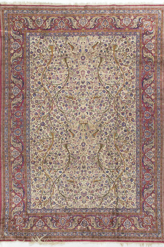 Vintage Persian Silk Kashan Circa 1930
