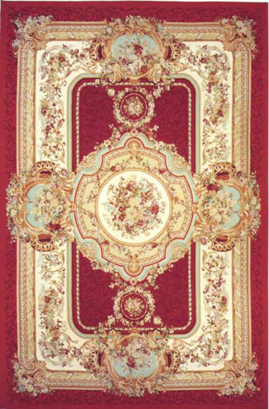 Renaissance Aubusson.Ivory/Red