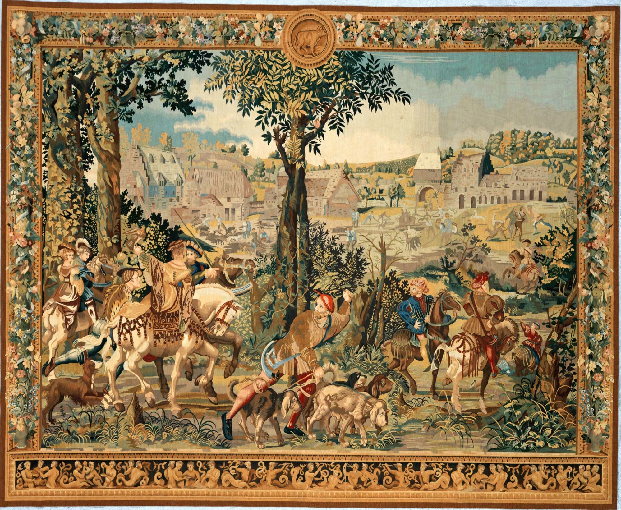 Recreation of a French 17th century hunting scene Tapestry - Tapestries