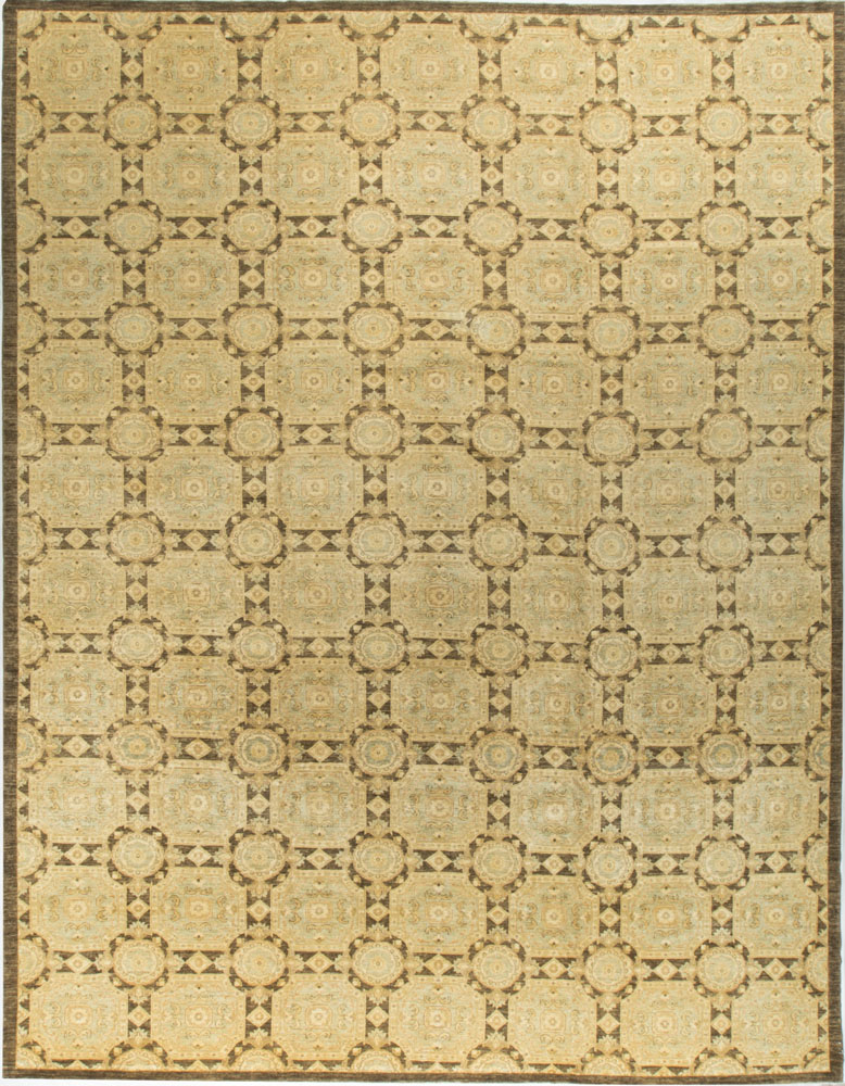 Modern Rug Brown Light Blue Modern & Contemporary Oversize Rugs