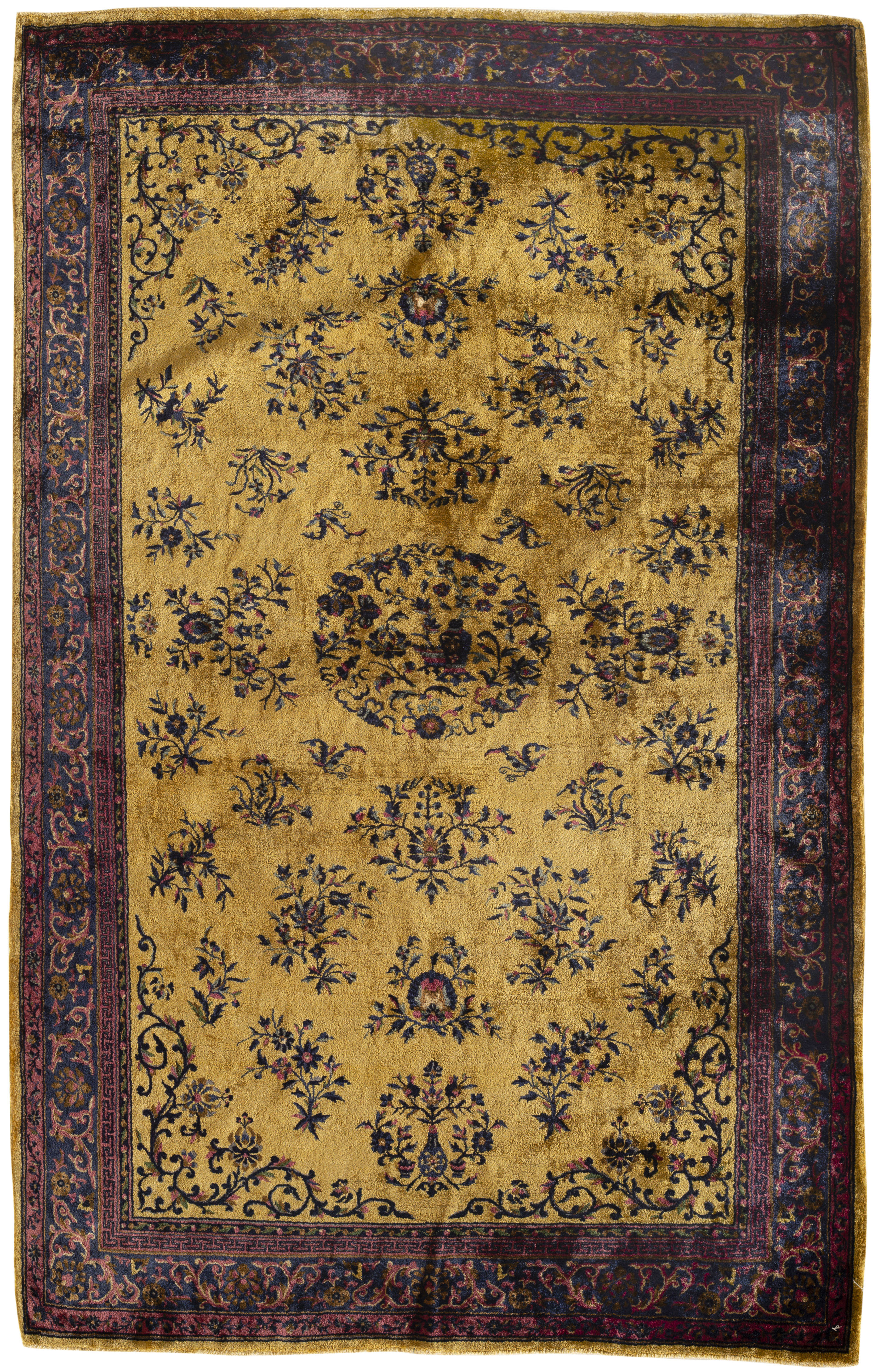 Antique Persian Silk Kashan Rug circa 1900. - Antique Rugs