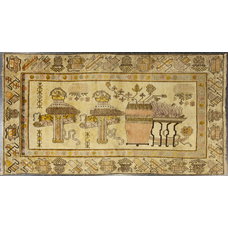 Vintage Pictorial Khotan Rug Circa 1920