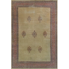 VINTAGE TURKISH ANATOLIAN C. 1940 BEIGE/RUST